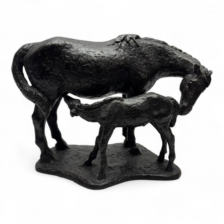Pieter d’Hont (1917-1997) - ‘Merrie met veulen’, Antiek en Kunst, Ophalen of Verzenden, Brons