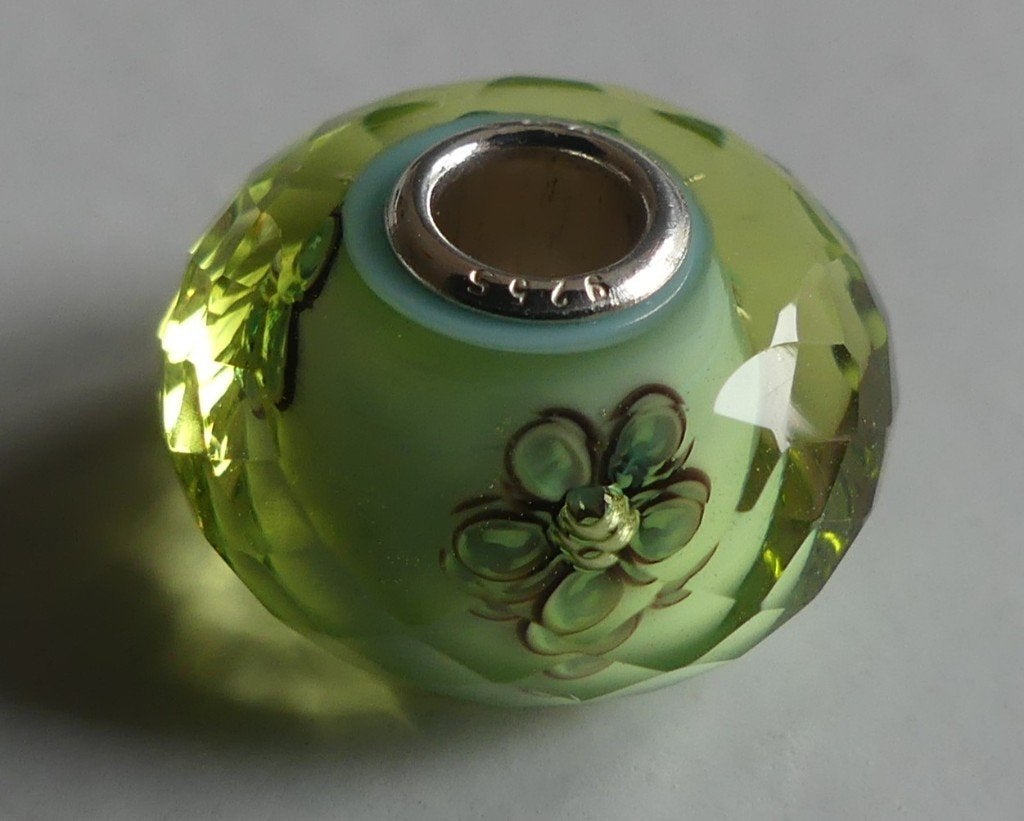 Trollbeads GROEN IN BLOEI (FACET), -, Verzenden, -, Zo goed als nieuw