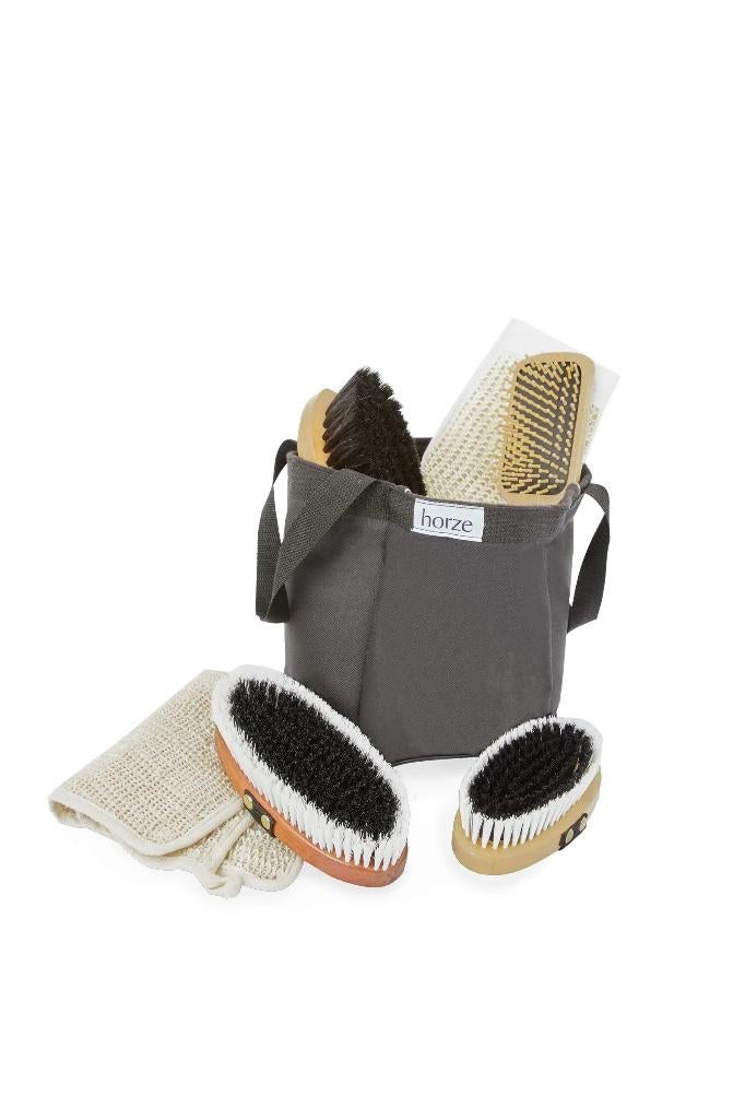 Horze houten poetsset met tas, ., Nieuw, Ophalen of Verzenden, .