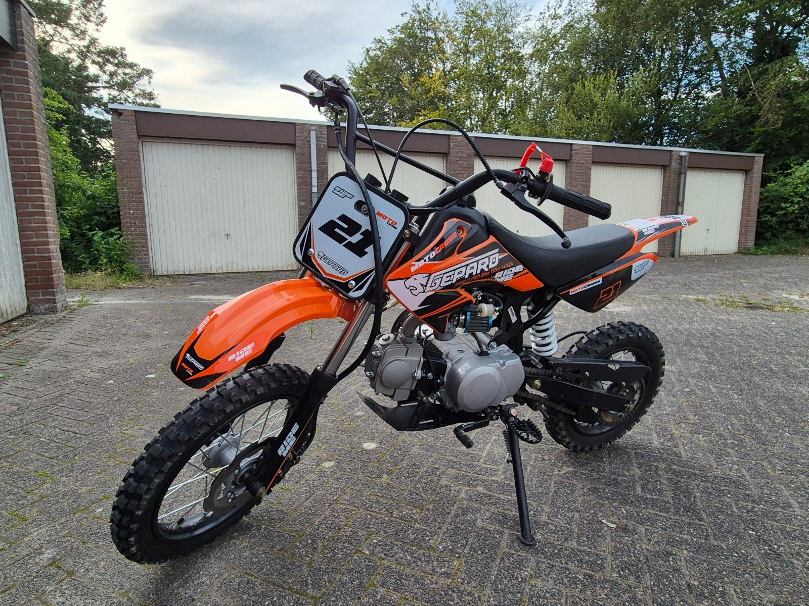 125cc 4t pitbike crosser met versnellingen, extra onderdelen, Fietsen en Brommers, Ophalen, Nieuw, 125 cc, Schijfrem