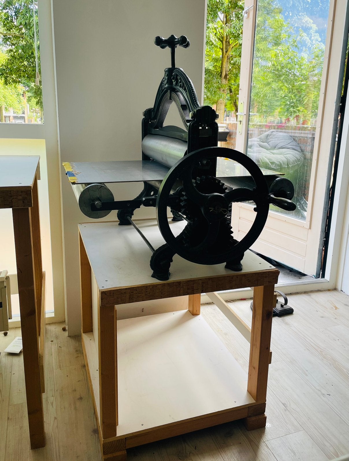 Prachtige etspers/ hoogdruk pers tafelmodel, Antiek en Kunst, Antiek | Gereedschap en Instrumenten, Ophalen