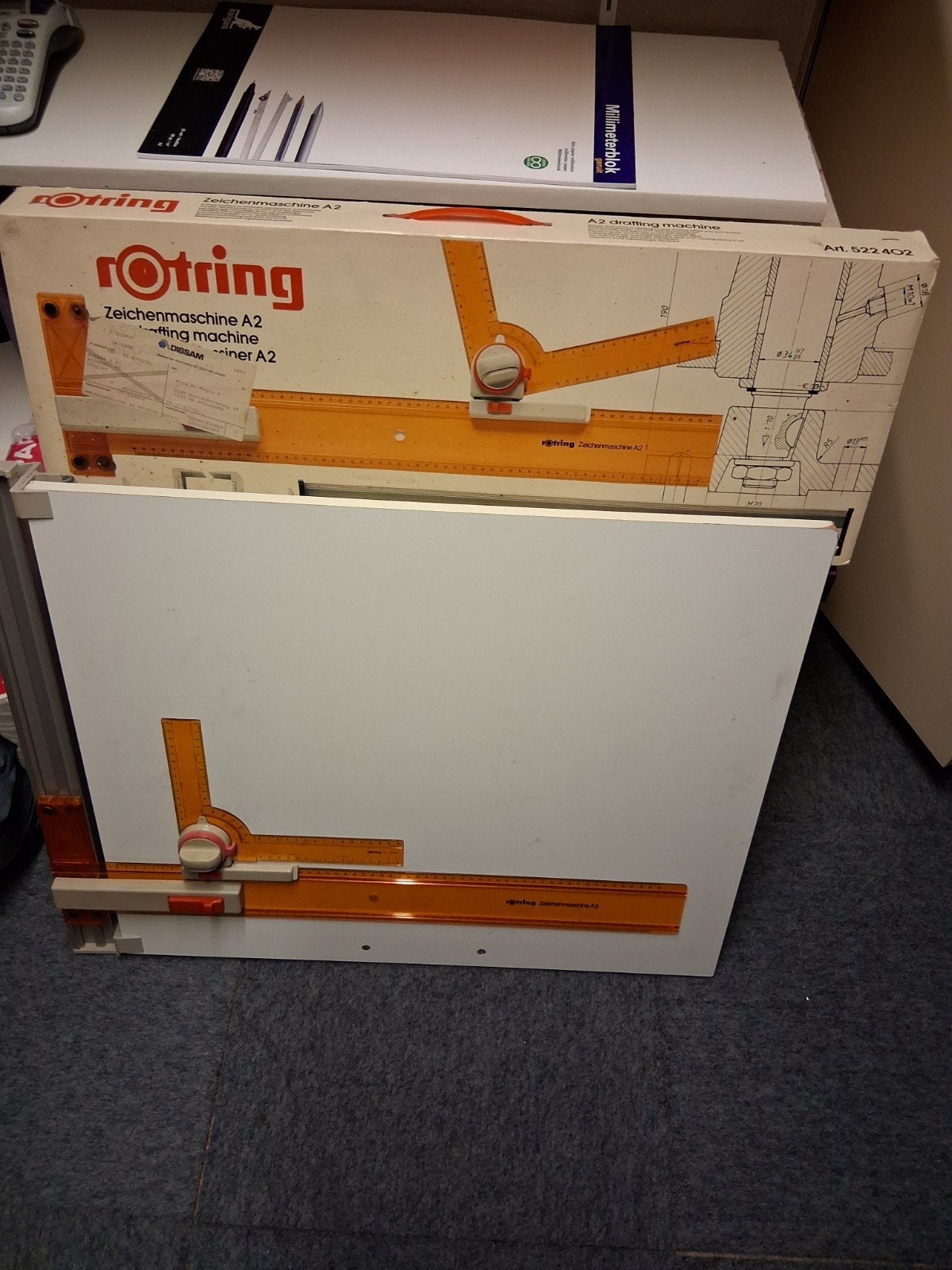 Rotring Tekenmachine A2 - Zo goed als nieuw, Doe-het-zelf en Verbouw, Tekentafels, Zo goed als nieuw, Minder dan 130 cm, Ophalen