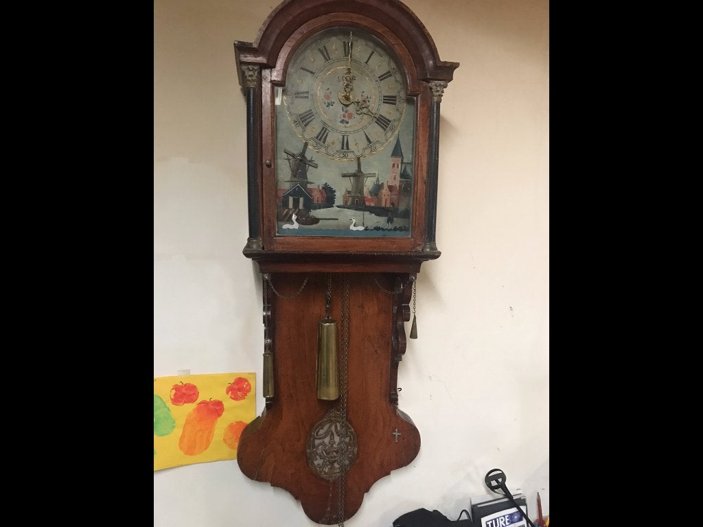 Mooie staartklok met meganiek, Antiek en Kunst, Ophalen
