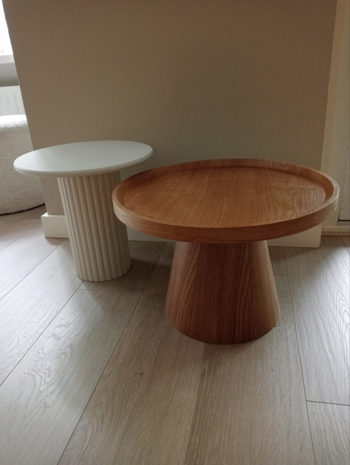 2 salontafeltjes (bijzettafeltjes), Huis en Inrichting, Ophalen, Rond, 50 tot 100 cm, 50 tot 100 cm