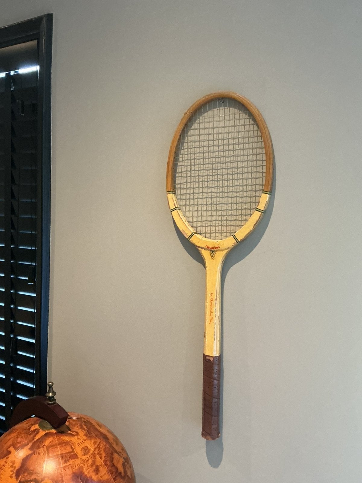 Klassiek Vintage houten Champion tennisracket, Sport en Fitness, Tennis, Ophalen of Verzenden, Gebruikt, Racket, Overige merken
