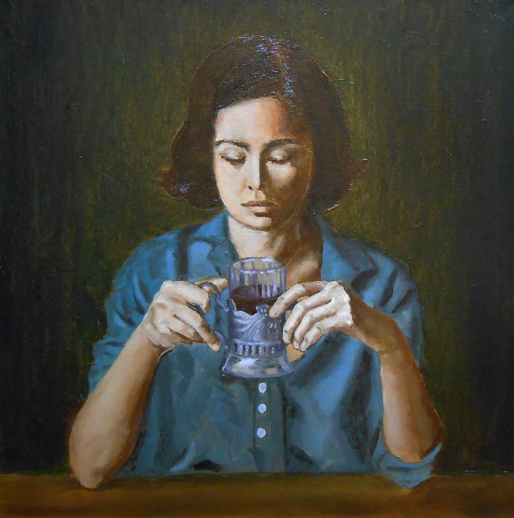 "Thee met kaneel"  Schilderij, Verzenden