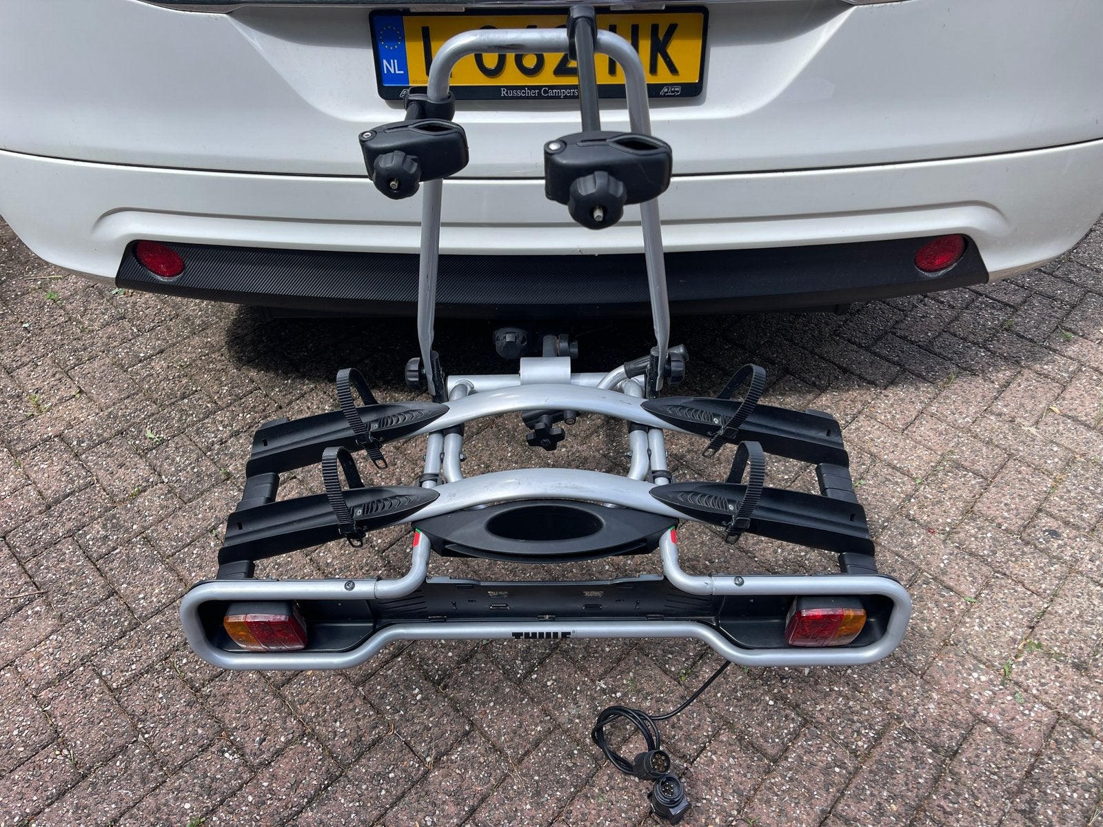 ** PERFECTE EN COMPLETE THULE FIETSENDRAGER ** 2 FIETSEN **, Ophalen, 2 fietsen, Zo goed als nieuw, Trekhaakdrager