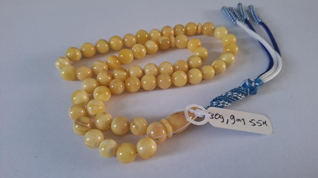 Baltische amber barnsteen tesbih ketting, Ophalen of Verzenden, Overige materialen, Ketting, Met edelsteen