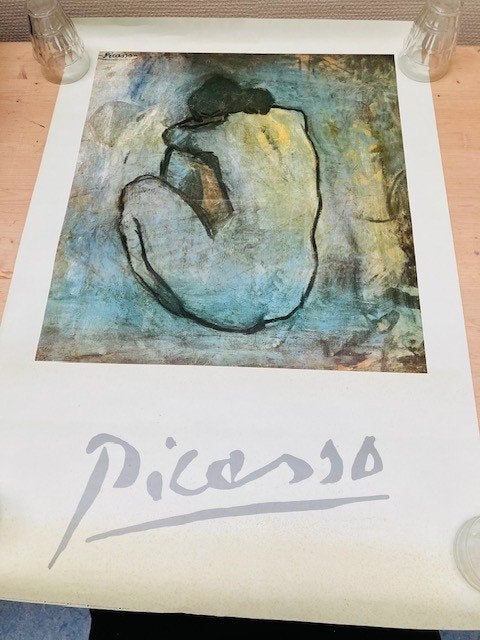 vintage PICASSO poster "blue lady", Verzamelen, Ophalen of Verzenden, Gebruikt, A1 t/m A3, Overige onderwerpen