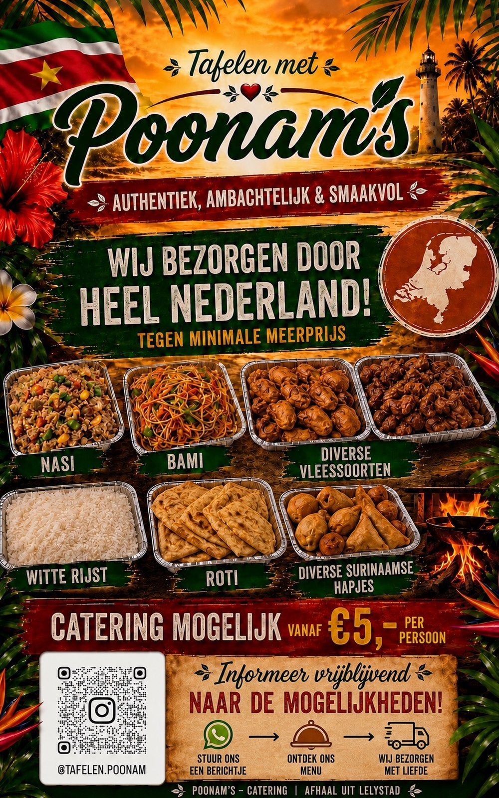 Surinaams hindoestaanse catering, Ophalen