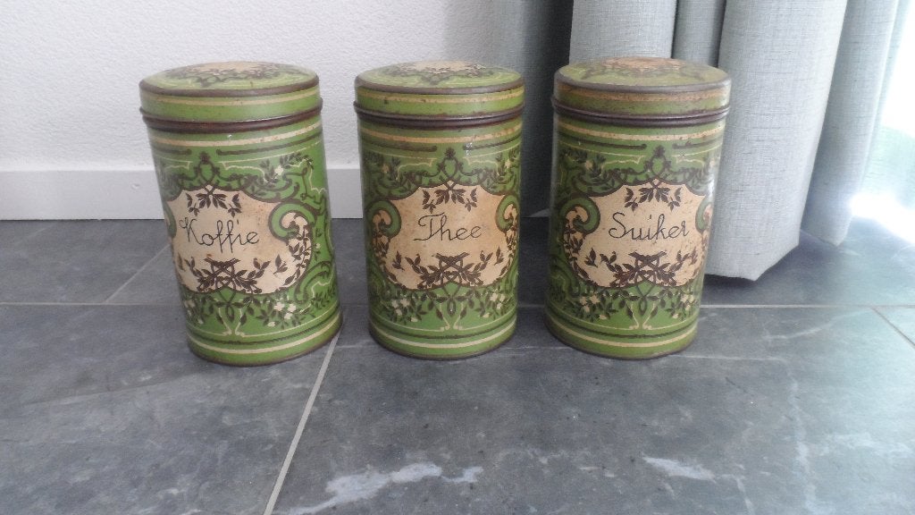 Vintage voorraadbussen Koffie, Thee, Suiker, Ophalen of Verzenden