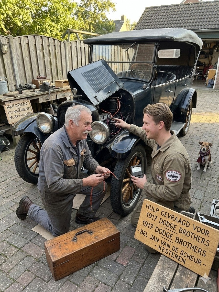 Monteur vooroorlogse oldtimer gezocht, Ophalen