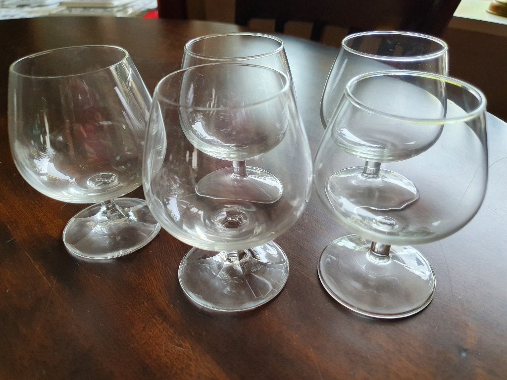 Gilde Leerdam - 5 mooie ronde lage glazen, Verzamelen, Glas en Borrelglaasjes, Ophalen of Verzenden, Zo goed als nieuw, Overige typen