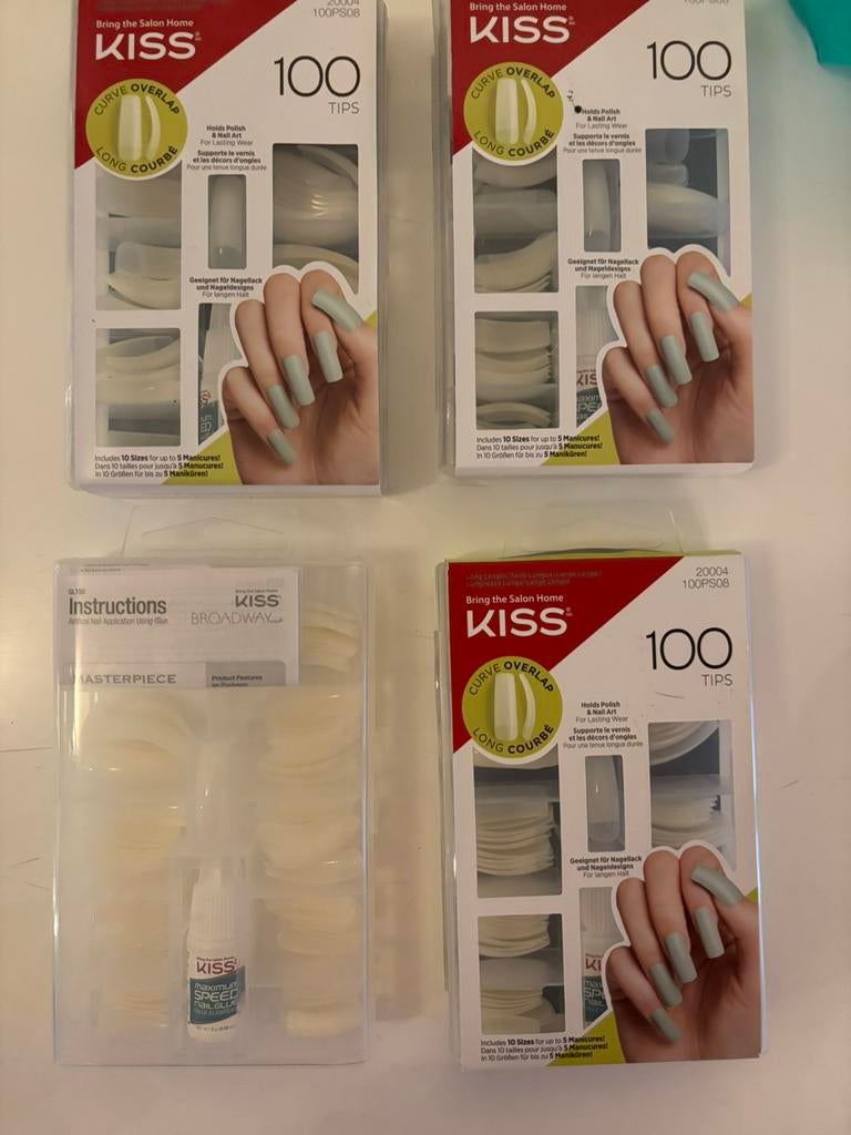Kiss kunstnagels 400 stuks transparant, Ophalen of Verzenden, Nieuw, Overige kleuren, Handen en Nagels