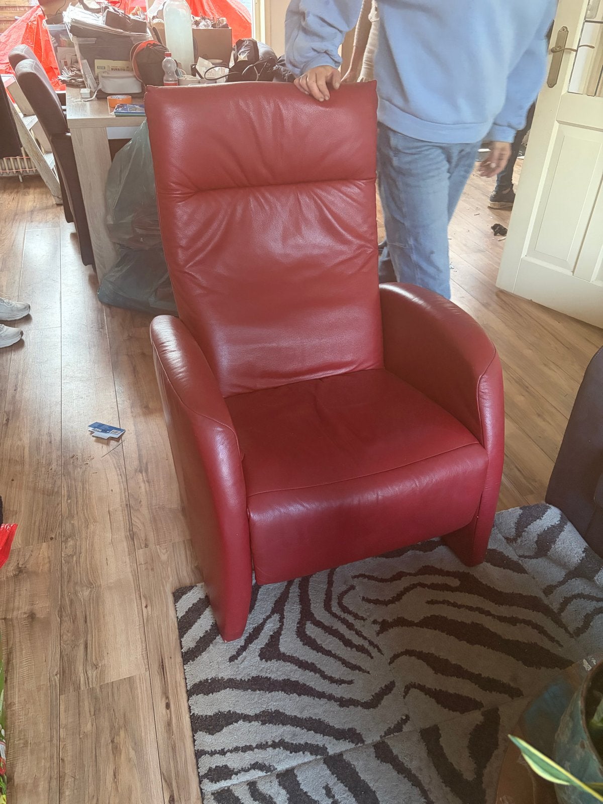 Leren loungefauteuil van Van Til Alkmaar, Huis en Inrichting, Ophalen, Gebruikt, Leer