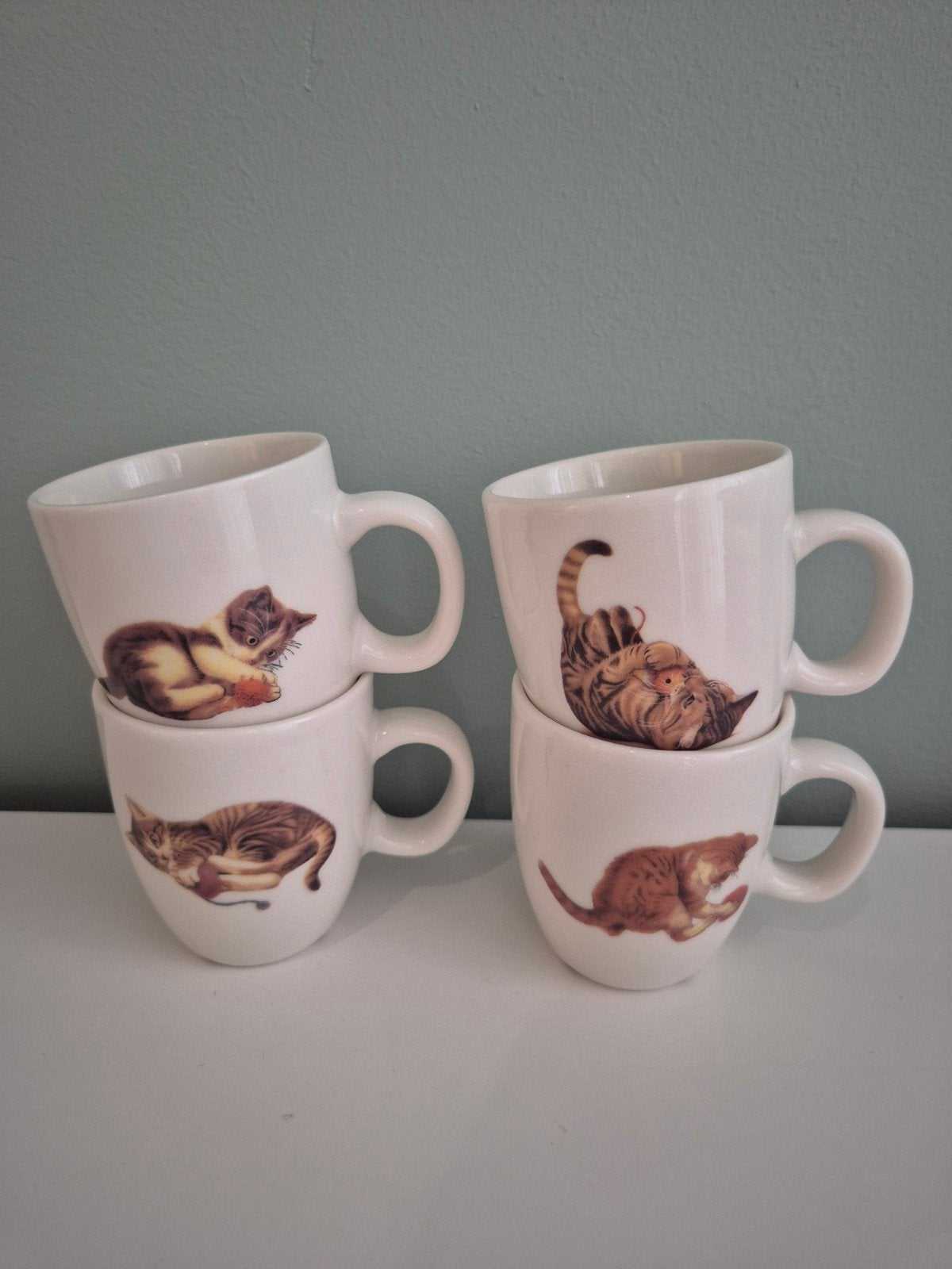 Franciens katten koffiemokjes, Ophalen of Verzenden, Overige stijlen, Kop(pen) en/of Schotel(s)