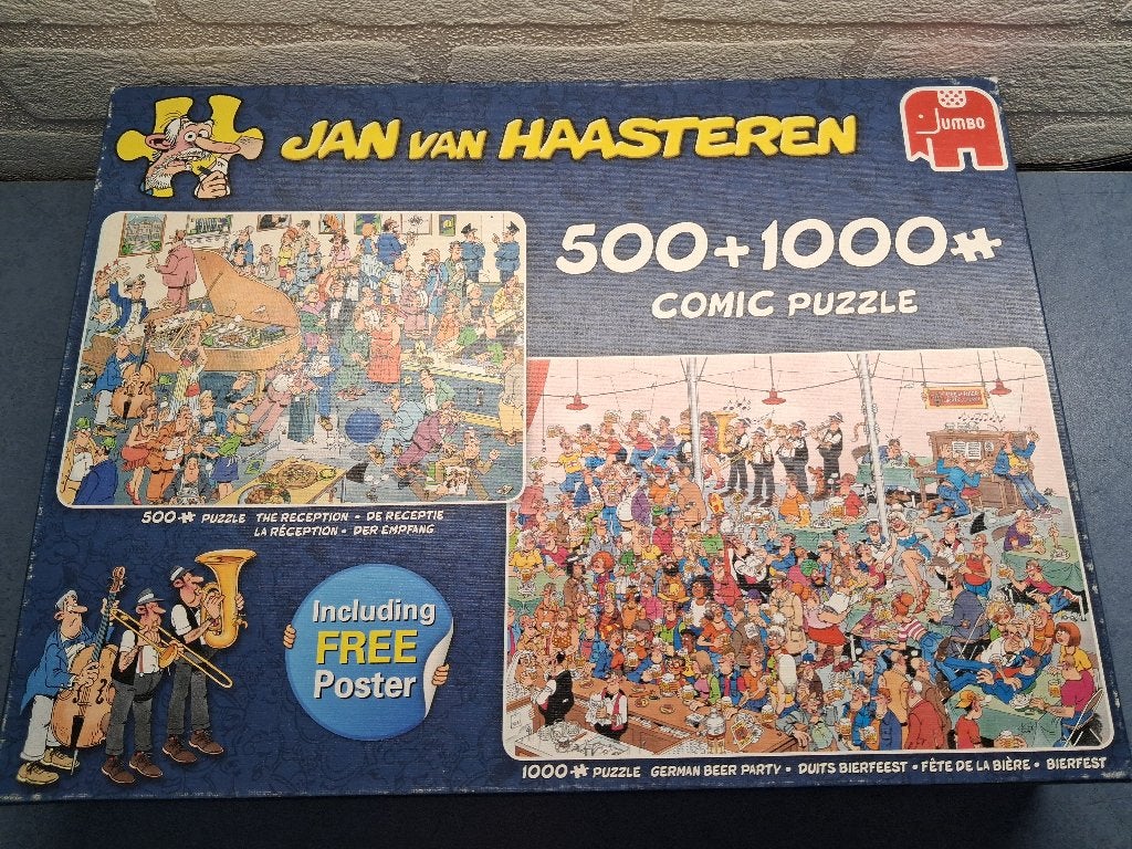 Jan van Haasteren - 2 stuks Legpuzzels 1000 stukjes, Hobby en Vrije tijd, Ophalen, 500 t/m 1500 stukjes, Zo goed als nieuw