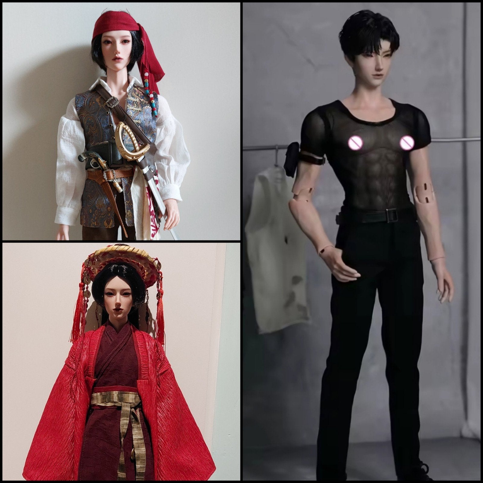 Bjd pop met 3 outfits, Ophalen of Verzenden, Nieuw, Pop