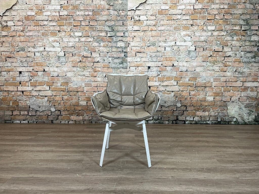 B&B Italia Husk – Taupe leer | Patricia Urquiola, Huis en Inrichting, Ophalen, Leer, Overige kleuren, Design