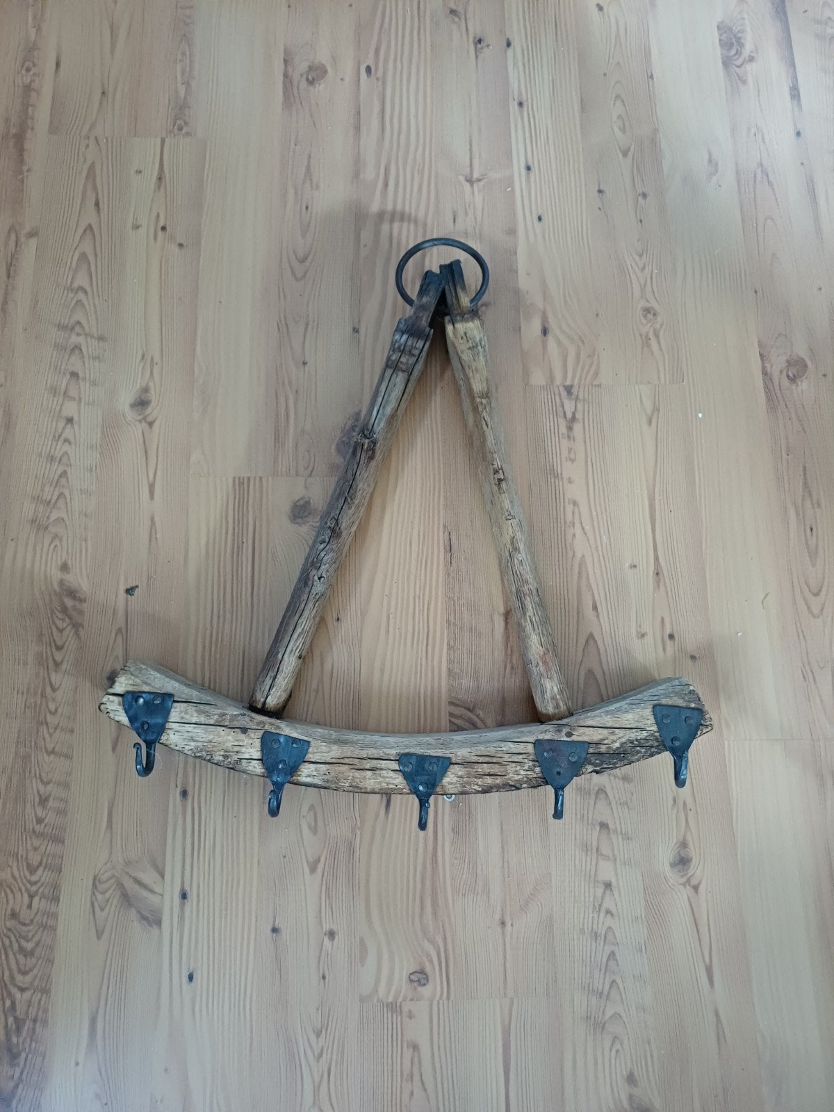 Antieke Kapstok van Authentiek Wagenwiel (Eikenhout), Ophalen of Verzenden