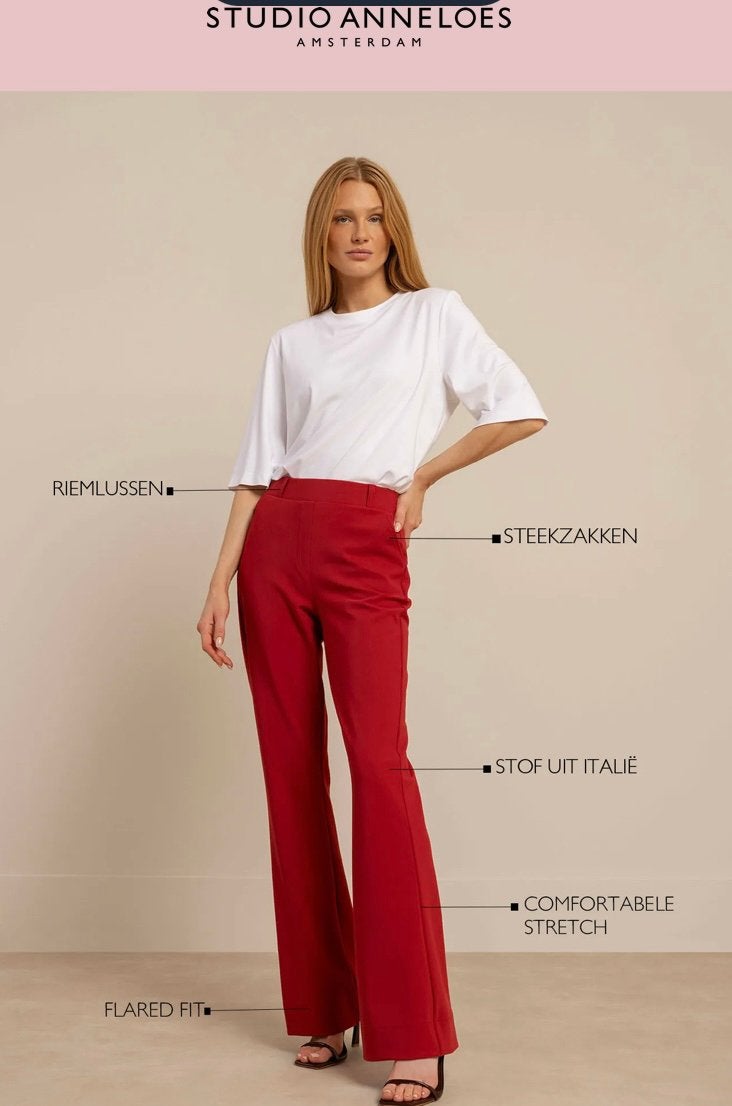 Studio Anneloes Flair bonded trousers RUBY RED - XL Nieuw, Ophalen, Maat 46/48 (XL) of groter, Nieuw, Lang