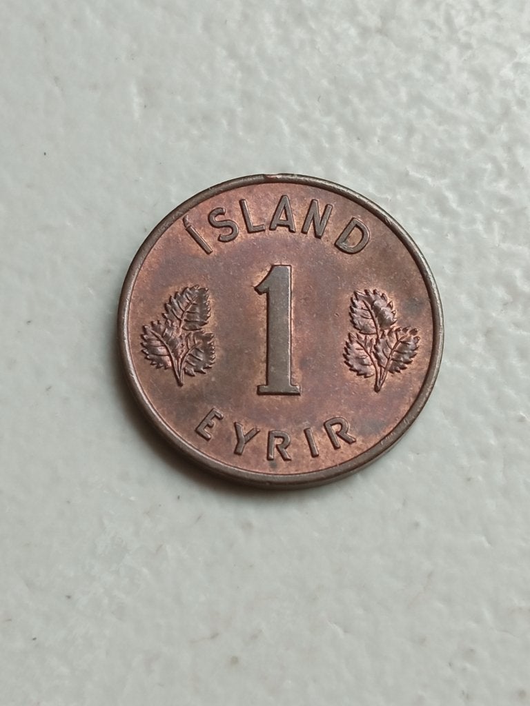 IJsland 1 eyrir 1958., Ophalen of Verzenden, Overige landen, Losse munt