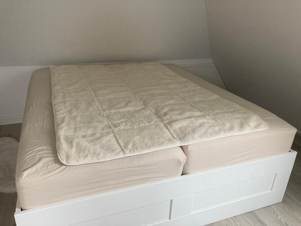 Luxe wollen matrastopper 140x200 cm - TXL Wool Comfort, Ophalen, 140 cm, Zo goed als nieuw, Twijfelaar