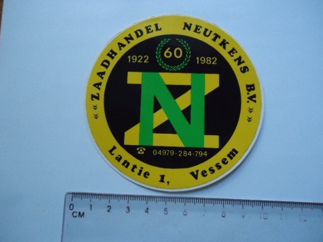 sticker 1982 Neutkens Vessem zaadhandel tuinbouw landbouw, Verzenden, Zo goed als nieuw