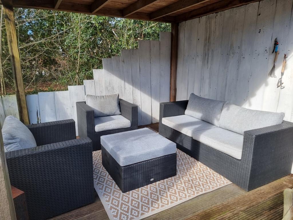 Wicker loungeset incl kussens, Ophalen, Wicker, Stoel