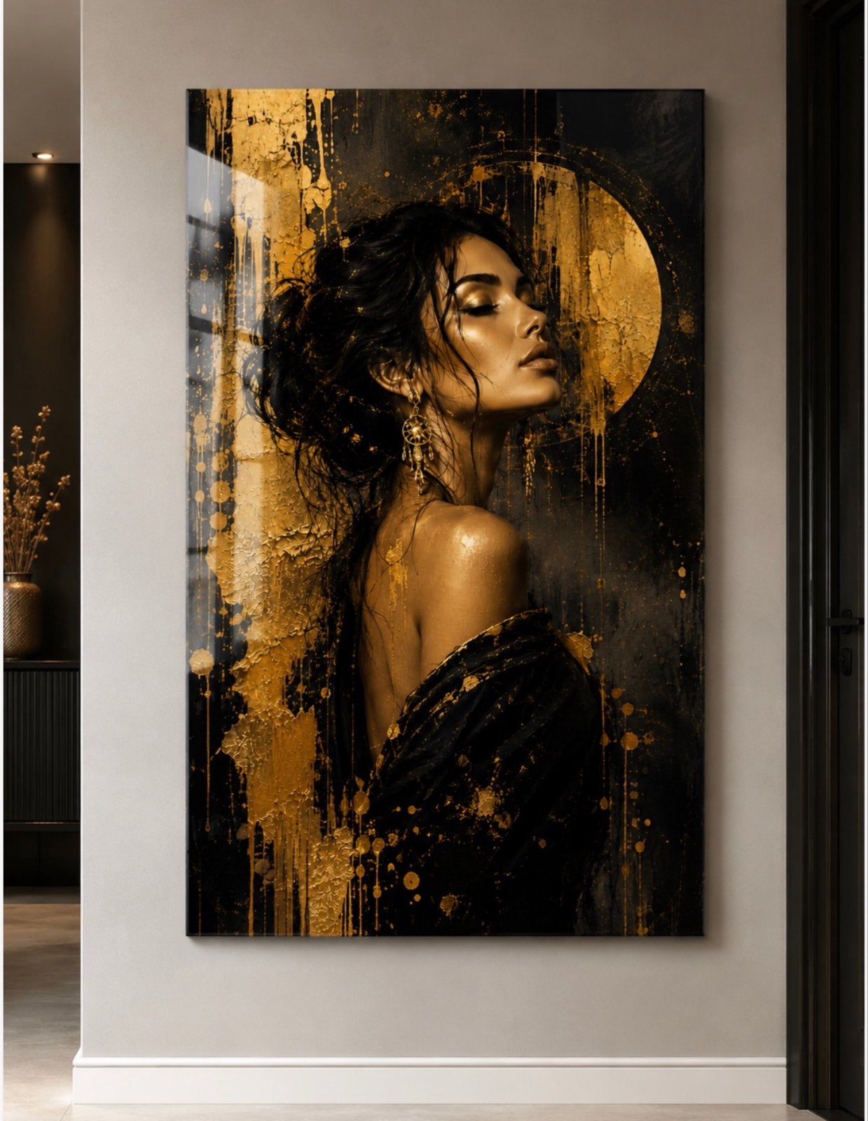 Plexiglas schilderij vrouw 120x80cm - Nieuwstaat, Ophangklaar, Figuren, Kunststof, Ophalen of Verzenden