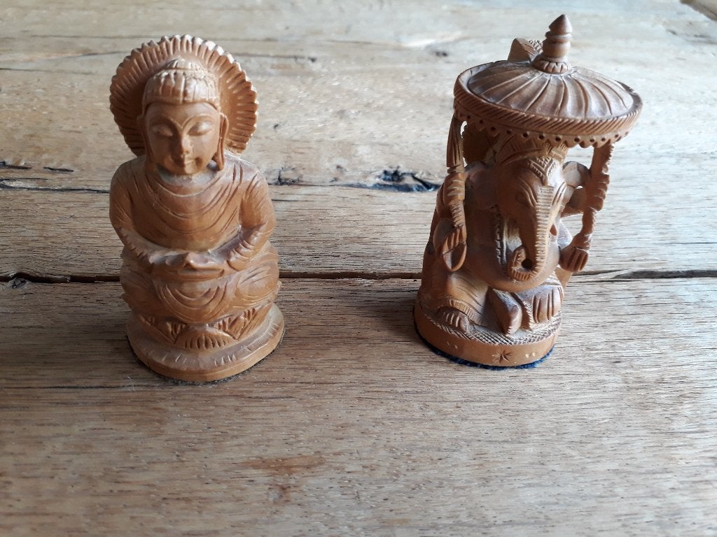 Indiase Godenbeeldjes, hout, Ophalen of Verzenden, Zo goed als nieuw, Religie