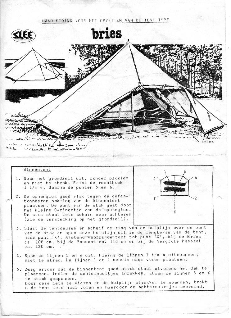 Slee tent Bries, Caravans en Kamperen, Tenten, Ophalen of Verzenden, Gebruikt, Tot en met 2