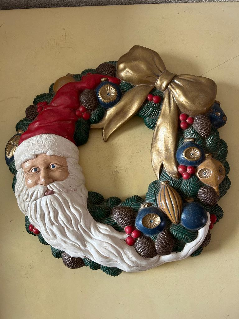 Vintage keramieken Kerstkrans 35cm, Ophalen of Verzenden, Zo goed als nieuw