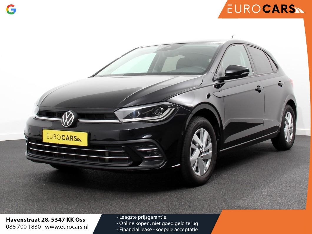 Volkswagen Polo 1.0 TSI 110pk DSG Style Navigatie Apple Carp, Auto's, Volkswagen, Stof, Gebruikt, Zwart, Bedrijf