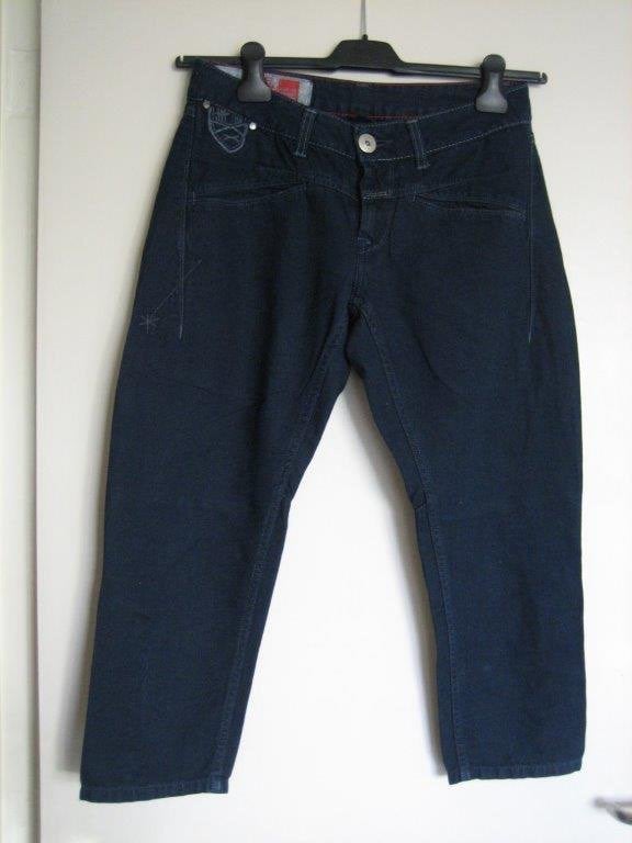 Sportieve blauwe 3/4 heupbroek M+F GIRBAUD maat 28 snazzeys, Girbaud, Nieuw, Driekwart, Maat 36 (S)