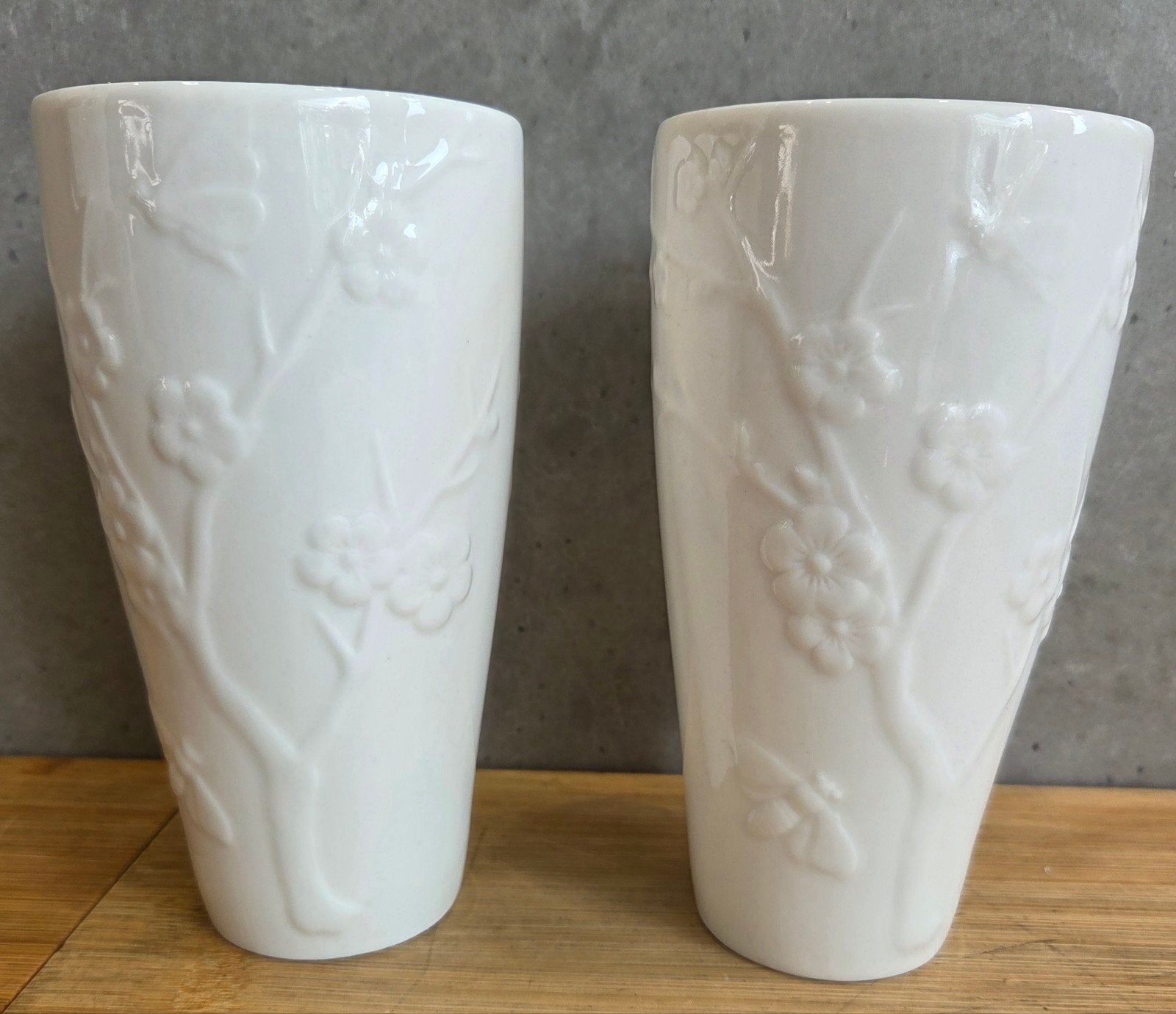 2 ZGN Des Pots vaasjes, Ophalen, Met patroon/structuur, Wit, 15 cm