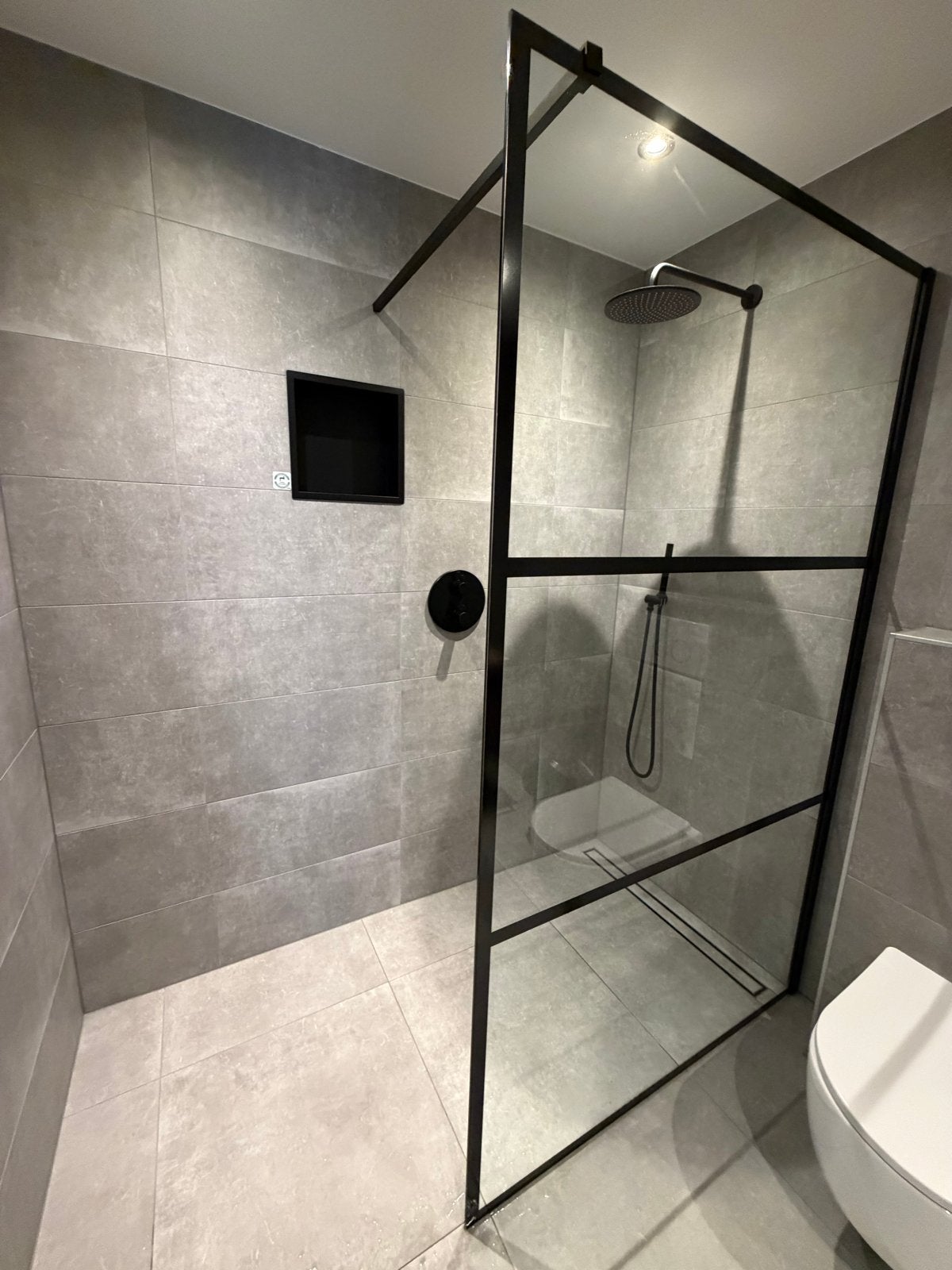 Inloopdouche Diamond 120cm 8mm Helder Veiligheidsglas Zwart, Ophalen, Zo goed als nieuw