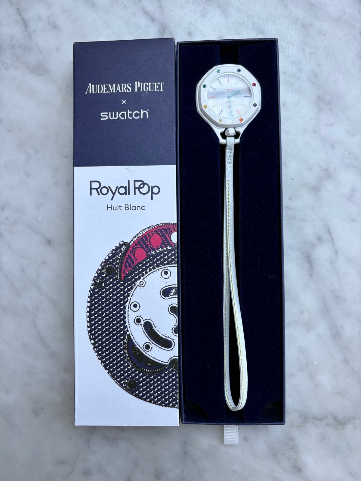 Rep. Audemars Piguet x Swatch Royal Pop Huit Blanc, Sieraden, Tassen en Uiterlijk, Horloges | Dames, Swatch, Nieuw, Ophalen of Verzenden