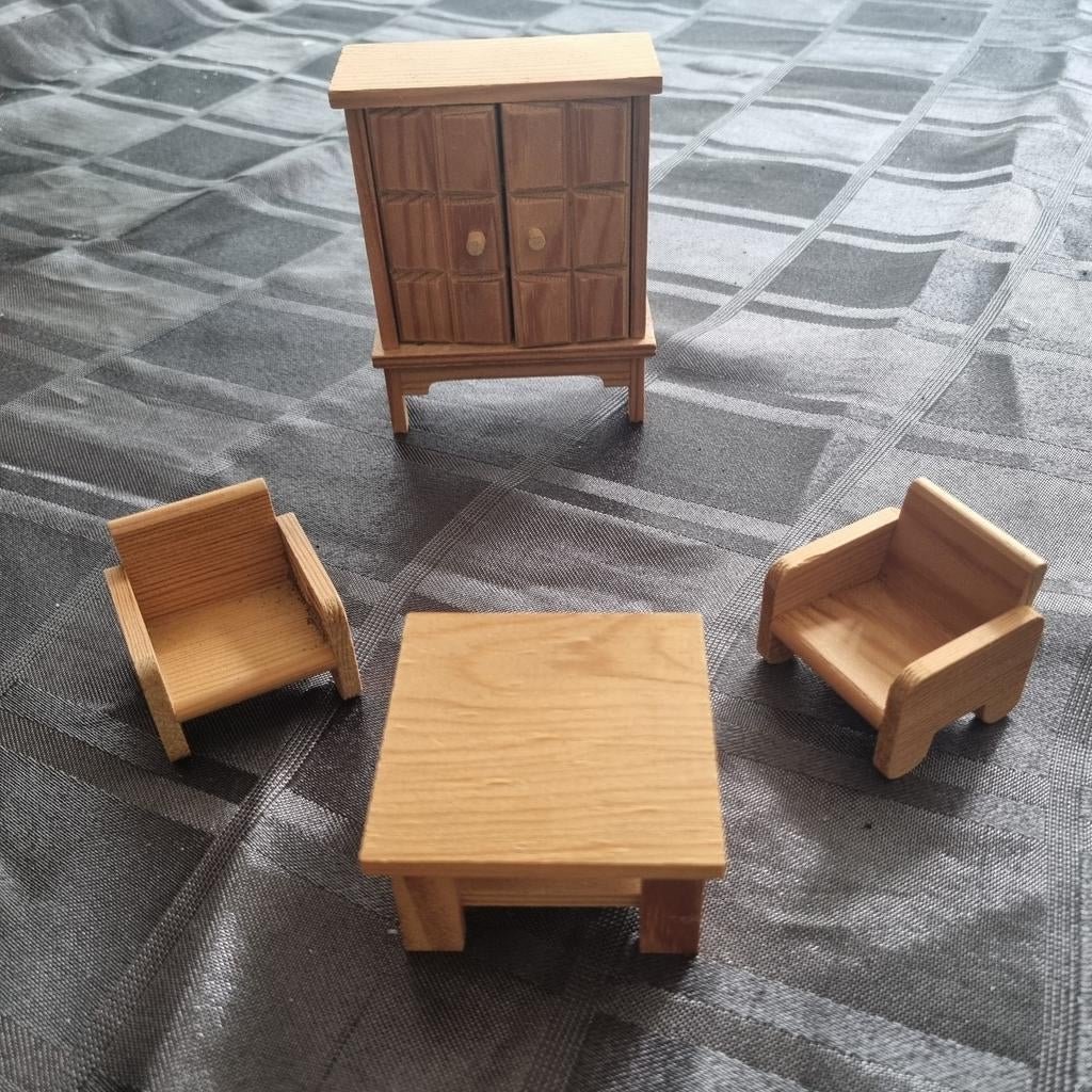 Vintage houten poppenhuis meubels Lundby, Ophalen of Verzenden, Zo goed als nieuw, Poppenhuis