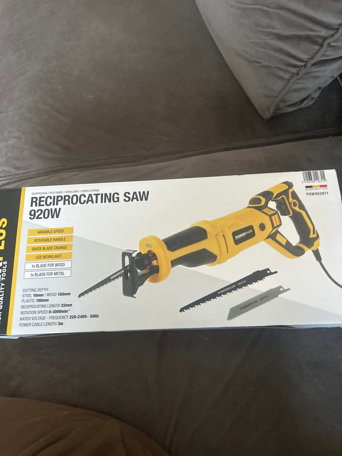 Powerplus Reciprozaag 920W - Zo goed als nieuw, 70 mm of meer, 600 tot 1200 watt, Ophalen of Verzenden, Zo goed als nieuw