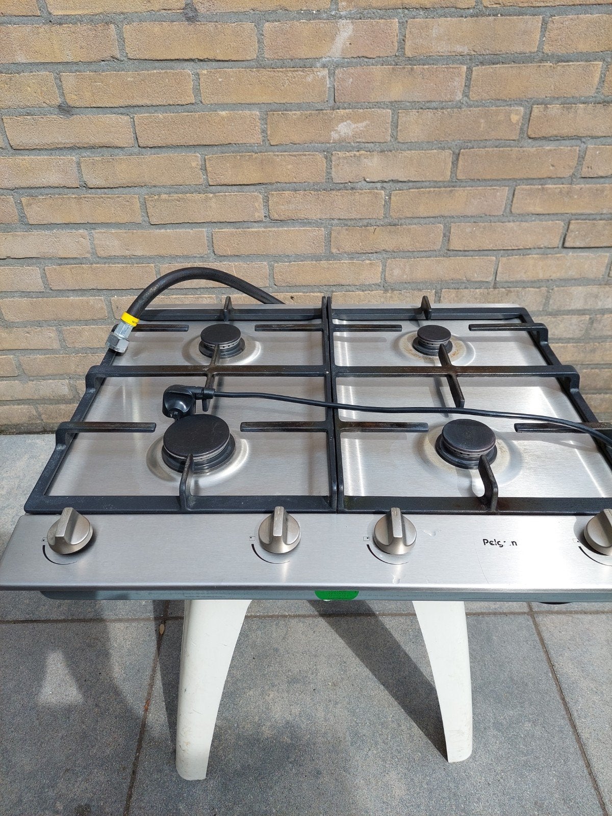 Pelgrim rvs gas kookplaat met 4 kookzones, Ophalen, Gebruikt, 4 kookzones, Gas