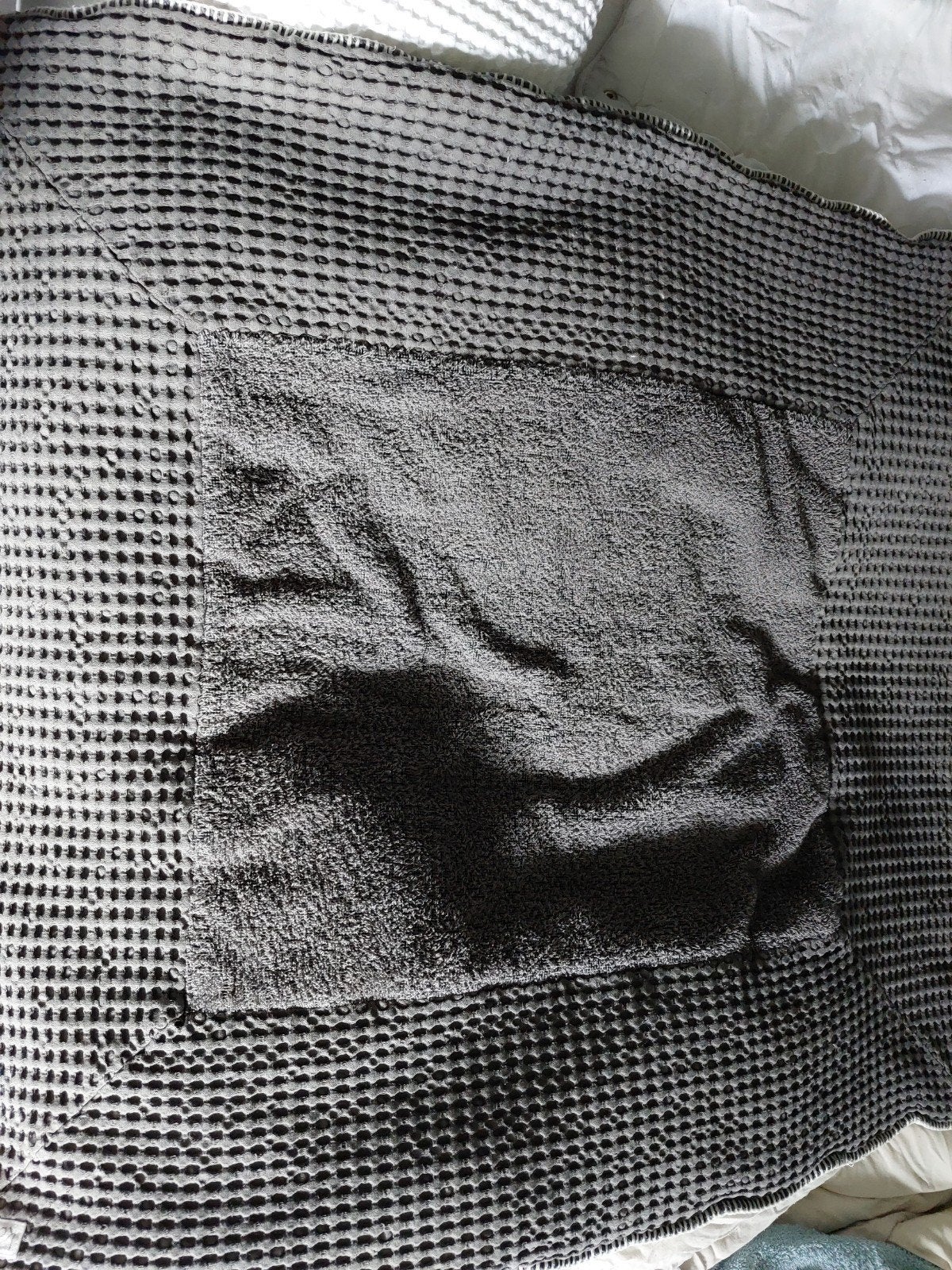 boxkleed en deken van koeka, Ophalen, Gebruikt, Koeka, Grijs