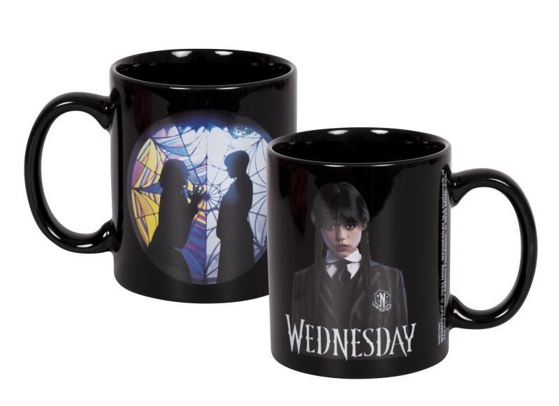 Partij zwarte Wednesday Addams keramische mokken, Verzamelen, NHP International, Ophalen of Verzenden, Info@nhp-international.com