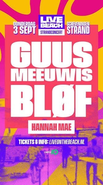 4 kaartjes Live on the Beach Blof Guus Meeuwis, Drie personen of meer