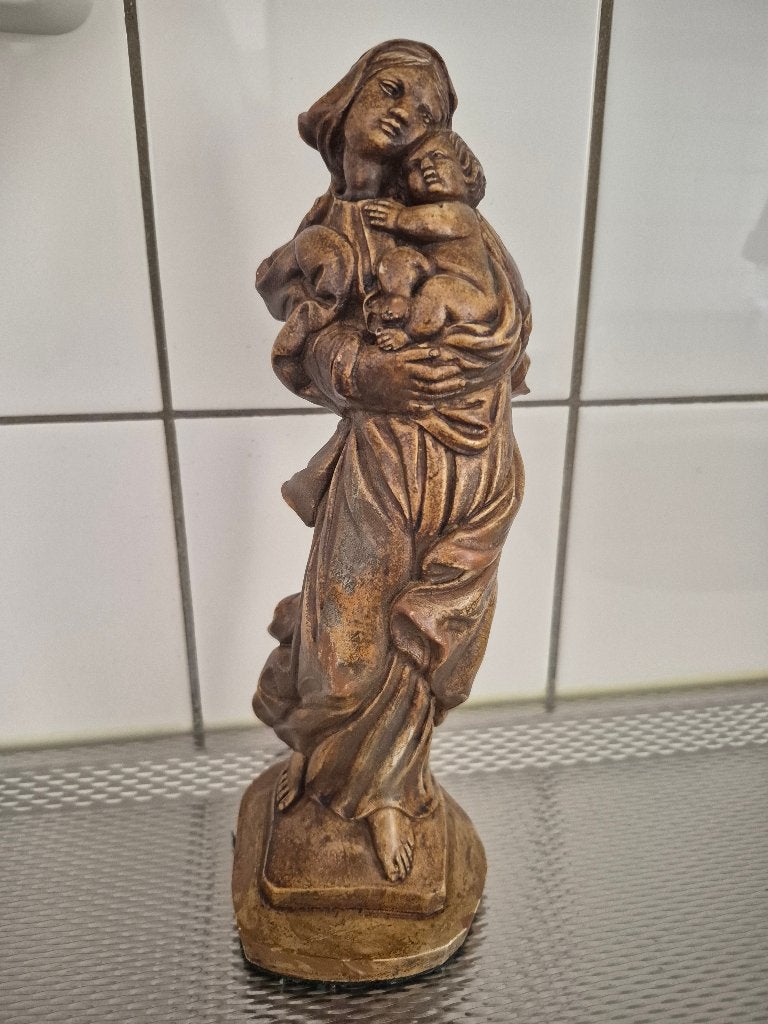 Maria met Kind Beeldje - Religieus Kunstwerk, Ophalen of Verzenden, Gebruikt, Beeld(je), Christendom | Katholiek
