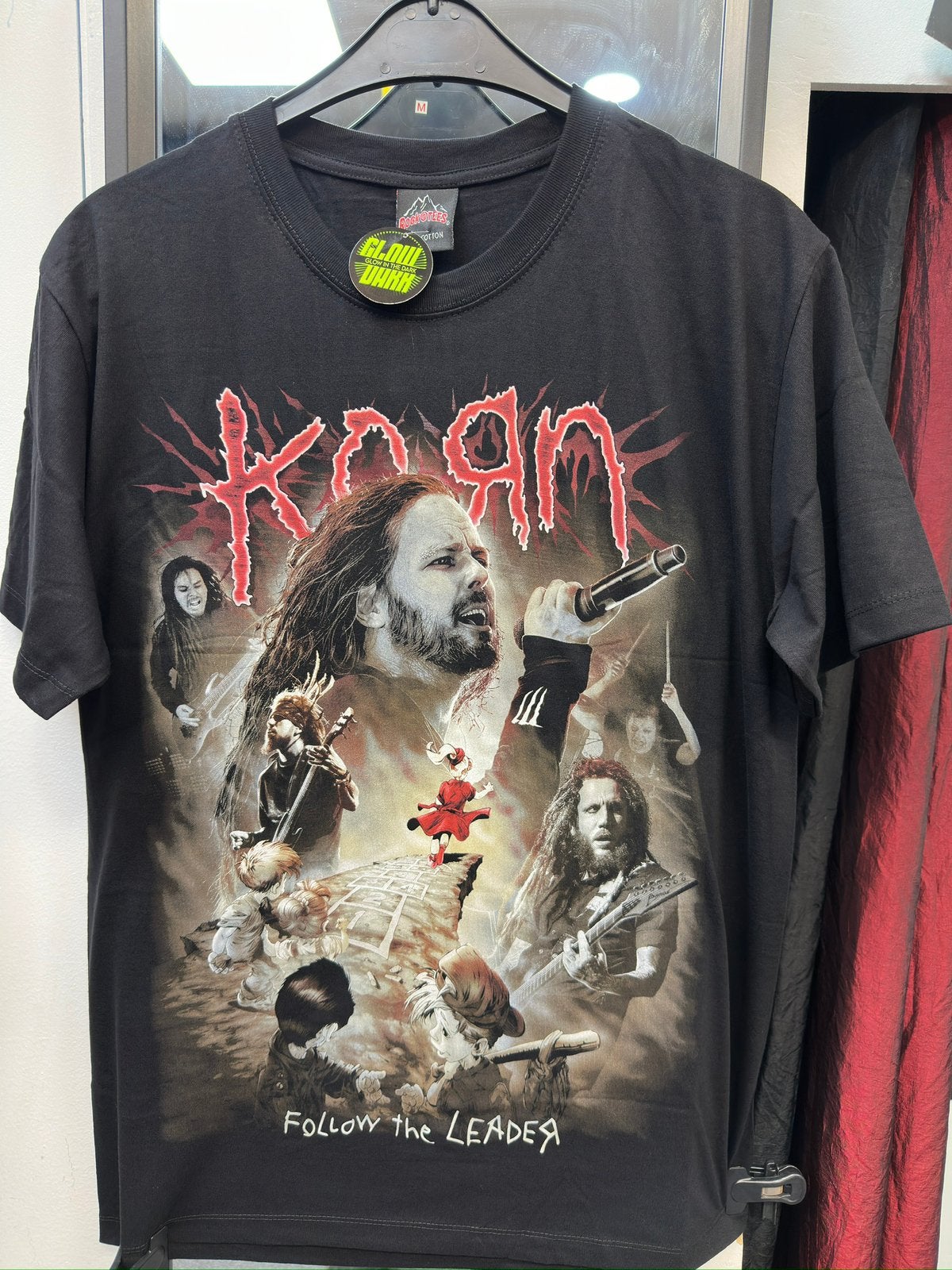 Korn t-shirt maat xl glow in the dark, Ophalen of Verzenden, Nieuw, Maat 56/58 (XL), Zwart