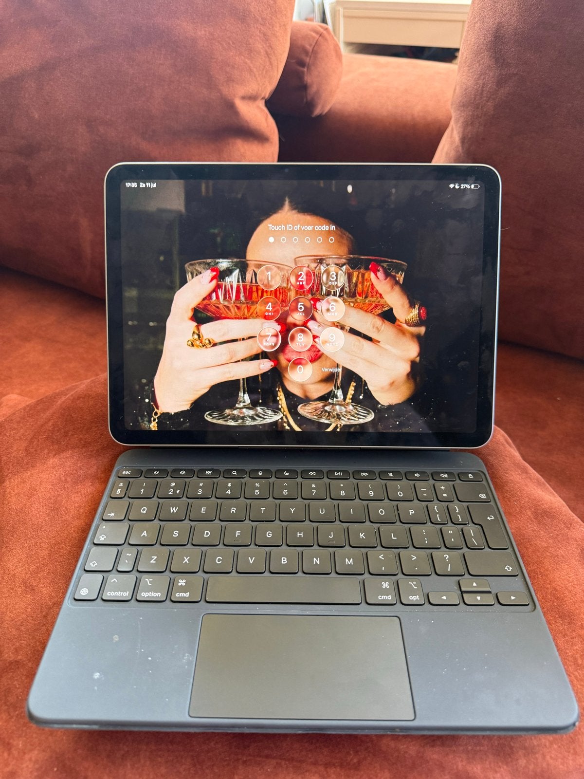 Apple iPad Air 11-inch (M3) 128GB Zilver met Magic Keyboard, Computers en Software, Apple iPads, Apple iPad Air, 11 inch, Ophalen of Verzenden