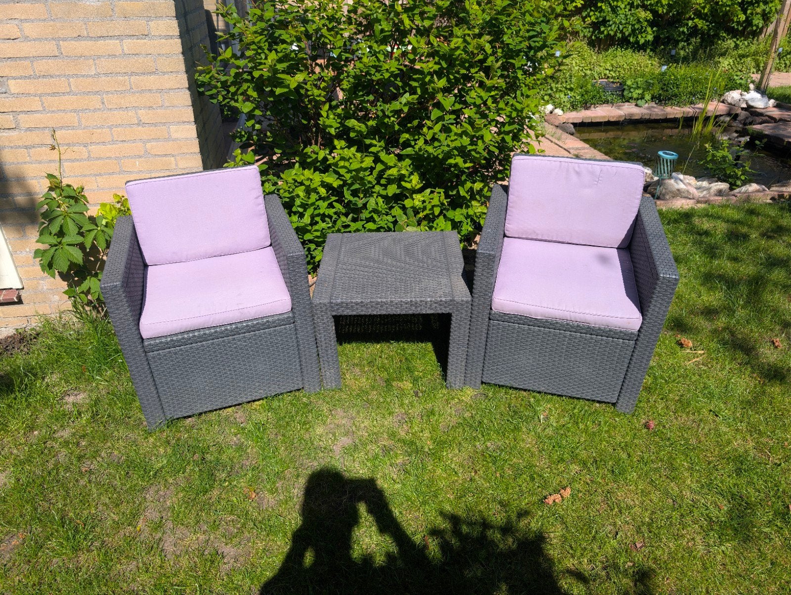 Allibert Victoria Balkonset antraciet, Kunststof, Gebruikt, Hocker, Tuinset