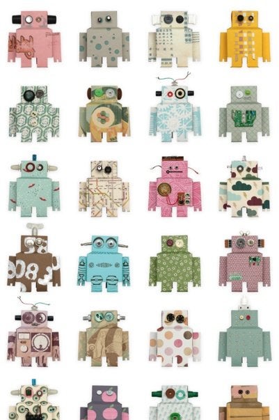 Kinderbehang Robots Studio Ditte, Mail@studioditte.nl, Baronielaan 252 4837 BH Breda, Studio Ditte, Ophalen of Verzenden