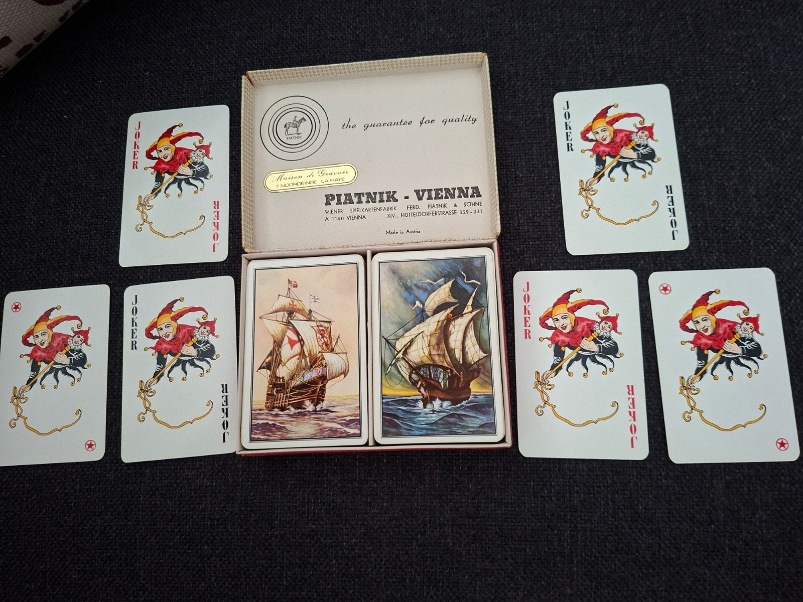 Piatnik Wenen 2 sets speelkaarten zeilschepen, Ophalen of Verzenden, Gebruikt, Speelkaart(en)